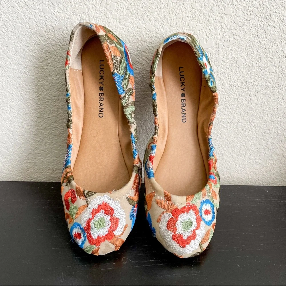 Lucky Brand Women's Floral Ballet Flats - Multicolor - Picture 1 of 11